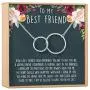 Best Friend Necklace - BFF Gift Jewelry, Long Distance, Quotes, Friends Forever, Presents, Heartfelt Card & Jewelry Gift for Birthday, Holidays and More