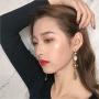 Asymmetrical Stars and Moon Dangle Stud Earrings for Women Planet Earrings with Clear Crystal for Girls