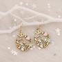 AKTAP Alice in Wonderland Inspired Gift Alice Rabbit Flower Earrings Alice in Wonderland Jewelry for Her