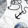 BUVE Black Nautical Anchor Necklace Pendant With Gold Tips Made From 316L Stainless Steel With 26 Inch Rolo Chain BUVE Black Nautical Anchor Necklace Pendant With Gold Tips Made From 316L Stainless Steel With 26 Inch Rolo Chain