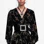 YAYOHU Fashion Designer Belts for Women with Statement Drop Earrings