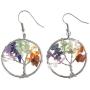 JOVIVI 7 Chakras Healing Crystal Quartz Tree of Life Necklace & Earrings Jewelry Set,Mothers Day Gifts