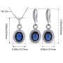 Bridal Jewelry Set for Women - Silver Plated Cubic Zirconia Crystal Oval Halo Necklace and Dangle Earrings Set Fashion Jewelry Set by AMYJANE