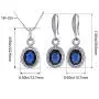 Bridal Jewelry Set for Women - Silver Plated Cubic Zirconia Crystal Oval Halo Necklace and Dangle Earrings Set Fashion Jewelry Set by AMYJANE Bridal Jewelry Set for Women - Silver Plated Cubic Zirconia Crystal Oval Halo Necklace and Dangle Earrings Set Fashion Jewelry Set by AMYJANE