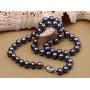 JYX Pearl Necklace Bracelet Set AAA Elegant 8-9mm Round Black Freshwater Cultured Pearl Necklace Bracelet Set for Women