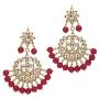 Aheli Beautiful Indian Traditional Wedding Faux Kundan Beaded Maang Tikka with Earrings Set for Women Ethnic Fashion Jewelry