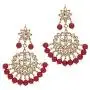 Aheli Beautiful Indian Traditional Wedding Faux Kundan Beaded Maang Tikka with Earrings Set for Women Ethnic Fashion Jewelry