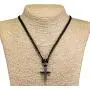 BlueRica Metal Wrapped Cross Pendant on Adjustable Cord Necklace BlueRica Metal Wrapped Cross Pendant on Adjustable Cord Necklace