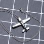Fanery Sue Stereoscopic Aircraft Model Personalized Necklace Custom Engraved Name Pendant Necklace Pilot Gift