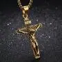 LineAve Mens Stainless Steel Jesus Christ Crucifix Cross Pendant Necklace LineAve Mens Stainless Steel Jesus Christ Crucifix Cross Pendant Necklace