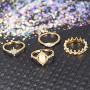 BERYUAN Women Rings Set Knuckle Rings Gold Stacking Rings for Girls and Teens Cute Jewelry Rings Size 4 5 6 7 8（13pcs）