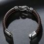 ZiMOJiE Genuine Leather Bracelet Stainless Steel Wristband for Men Boys Charm Cuff Bangle Personality Bracelets