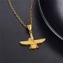 U7 Farvahar Pendant Chain Stainless/Black Gun/18K Gold Plated Symbol Iran Persian Gift Necklace, Customizable
