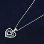 Triple Heart Pendant for Girls in 925 Sterling Silver Real Diamond Necklace for Women (I-J Color, I2-I3 Clarity) Treated Blue Diamonds Jewelry by Pipa Bella