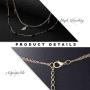 Evazen Boho Layered Necklace Gold Leaf Choker Necklaces with Black Bead Adjustable Fashion Chain Jewelry for Women and Girls
