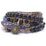 MOFRGO Handmade Braided Charm 5 Wrap Bracelet for Men Women Jasper Ebony Wood Beads Bohemian Adjustable Multilayer Bangle Jewelry