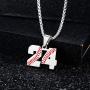 TLIWWF Inspiration Baseball Jersey Number Necklace Stainless Steel Charms Number Pendant for Boys Men