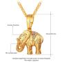 Lucky Elephant Pendant 18k Gold Plated/Platinum Plated Rhinestone Crystal Necklace