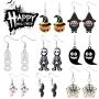 Starain 8 Pairs Halloween Earrings Women Fun Pumpkin Cobweb Spider Earrings Halloween Jewelry Set
