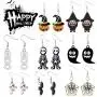 Starain 8 Pairs Halloween Earrings Women Fun Pumpkin Cobweb Spider Earrings Halloween Jewelry Set