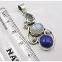 SilverStarJewel 6 x 9, 8 x 10, 10 x 10 mm Multistones 3 Stone Pendant 1.6'' Sterling Silver SilverStarJewel 6 x 9, 8 x 10, 10 x 10 mm Multistones 3 Stone Pendant 1.6'' Sterling Silver