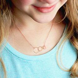 Mother Daughter Necklace, White Gold Plated Infinity Circle Necklace Gifts for Mom and Daughter Heart Initial Necklace Mother Daughter Gifts Mothers Day Christmas Birthday Gifts for Women Girls