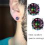 Hypoallergenic Rainbow Quartz Earrings Colourful Fashion Jewelry Gifts for Women Men Ladies