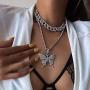 XY Fancy Butterfly Necklace Women Jewelry Sets Hip Hop Style Diamond-Mounted Double-Layer Choker