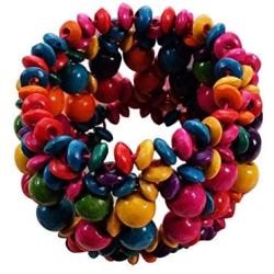 JOYID Multi-Colored Wooden Beads Stretch Bracelet Bohemian Jewelry for Women Girls Children