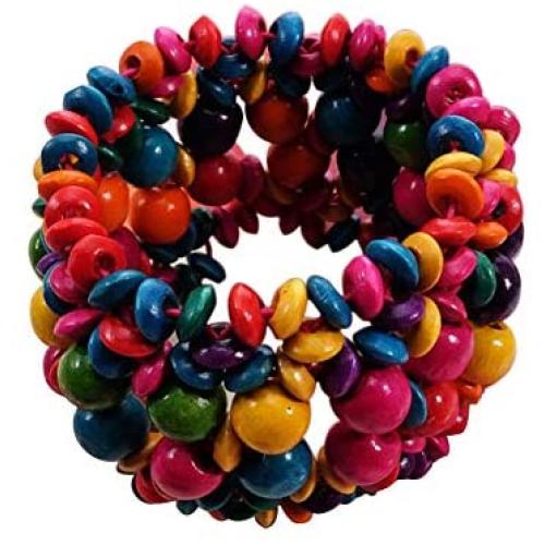 JOYID Multi-Colored Wooden Beads Stretch Bracelet Bohemian Jewelry for Women Girls Children