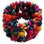 JOYID Multi-Colored Wooden Beads Stretch Bracelet Bohemian Jewelry for Women Girls Children