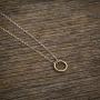 Gold Filled Sun on a 925 Sterling Silver Chain, Circle Full Moon Orbit Pendant on a Layered Necklace Double Circle Open Circle Generations Interlocking Infinity Hammered Pendant Dainty 14K Goldfilled Minimalist Simple for Mother Daughter Sister Granddaugh