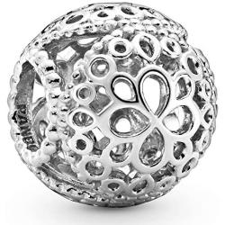 Pandora Jewelry Openwork Flower Sterling Silver Charm
