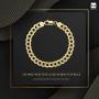 Amberta Plated on 925 Sterling Silver Bracelet - Various Styles - 8 mm Thick - Flat Cuban Curb Chain for Men - Length 8 Inch