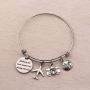 SEIRAA Travel Bracelet Wanderlust Jewelry Retirement Gift Stainless Steel Expandable Wire Bangle Adventure Lover Jewelry