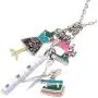 NEWEI Cute Enamel Alloy Tailor Tools Sewing Machine Scissors Pendant Necklace Collar Chain Fashion Jewelry for Women Girls Gift