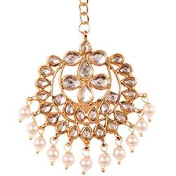 Touchstone Indian Bollywood Stylish Contemporary Designer Jewelry Hand Head Wedding Accessory Kaleera Mangtika in Gold Silver Tone for Women.