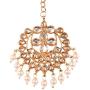 Touchstone Indian Bollywood Stylish Contemporary Designer Jewelry Hand Head Wedding Accessory Kaleera Mangtika in Gold Silver Tone for Women.