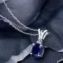 Gem Stone King 925 Sterling Silver Blue Sapphire and White Diamond Pendant Necklace For Women (1.87 Ct Oval with 18 Inch Silver Chain) Gem Stone King 925 Sterling Silver Blue Sapphire and White Diamond Pendant Necklace For Women (1.87 Ct Oval with 18 Inch Silver Chain)