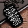 Niece Gifts from Aunt & Uncle Niece Black Dog Tag Necklace - To Our Niece, Always Remember You’re BRAVER than You Believe.