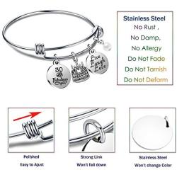 lauhonmin Birthday Gifts for Her Bangle Bracelets Live Laugh Love for 10th to 70th