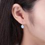 CiNily Opal Drop Earrings for Women Girls 18K White Gold Plated Oval Shape White/Blue/Pink Fire Opal Earrings Gemstone Jewelry Gift