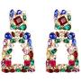 WPY Rhinestone Rectangle Dangle Earrings Geometric Drop Statement Earrings