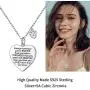 FLYOW Sterling Silver Always Remember You are Braver Than You Believe Jewelry Heart Pendant Necklace Inspirational Gifts for Daughter from Mom Dad