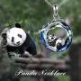 ONEFINITY Panda Necklace Sterling Silver Origami I Love You to The Moon and Back Pendant Necklace Valentines Day Gifts for Women Wife Girlfriend