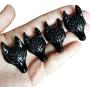 Gemgogo Natural Black Obsidian Wolf Head Shaped DIY-Jewelry Pendant,Pocket Crystals and Healing Stone Figurine
