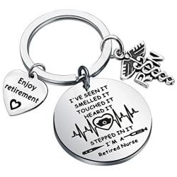 WSNANG Retirement Gift Nursing Keychain I M A Retired Nurse Keychain Enjoy Retirement Gift for Nurse RN NP LVN LPN BSN