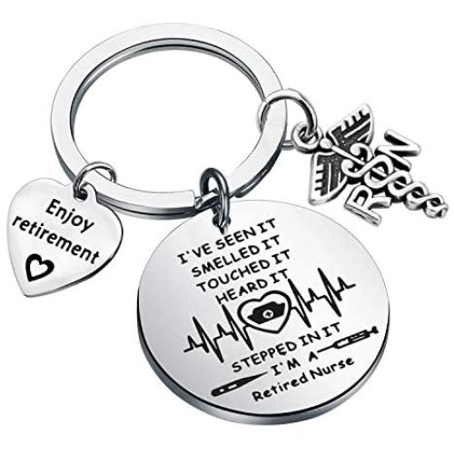 WSNANG Retirement Gift Nursing Keychain I M A Retired Nurse Keychain Enjoy Retirement Gift for Nurse RN NP LVN LPN BSN