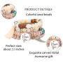 YADOCA 6 Sets Bohemian Stackable Bead Bracelets for Women Boho Stretch Multilayered Bracelet Set with Charms Colorful Jewelry Set