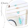 Ckecharfa Boho Layered Turquoise Necklaces Gold Gemstone Choker Necklace Hamsa Hand Pendant Neck Chain Beach Jewelry Accessories for Women and Girls